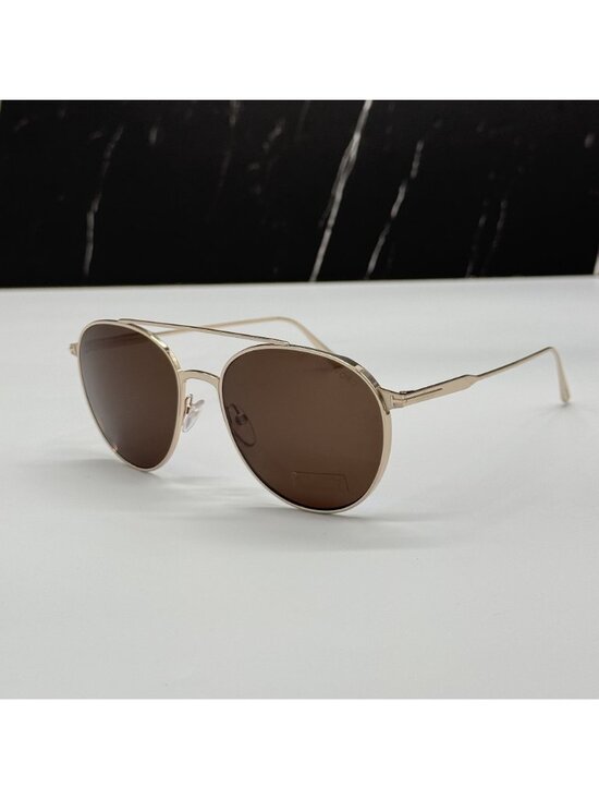 NEW TOM FORD TOMASSO TF691 28E GOLD/BROWN UNISEX AVIATOR SUNGLASSES FT0691 main image 4